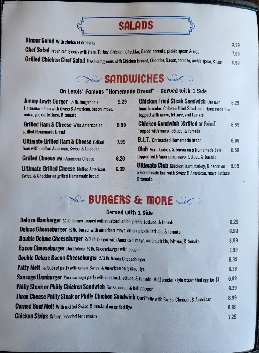 Menu Lewis' Family Restaurant-3