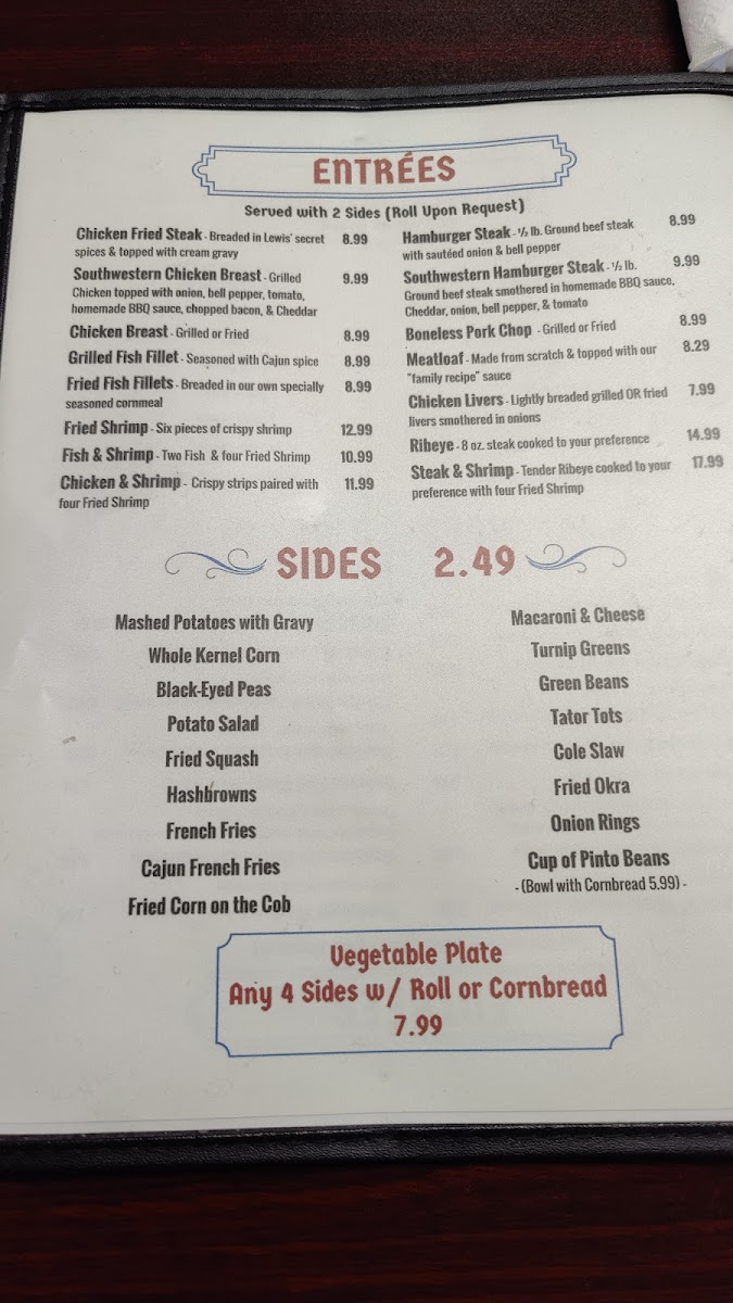 Menu Lewis' Family Restaurant-5