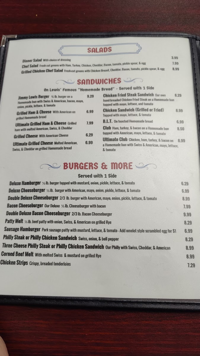 Menu Lewis' Family Restaurant-7